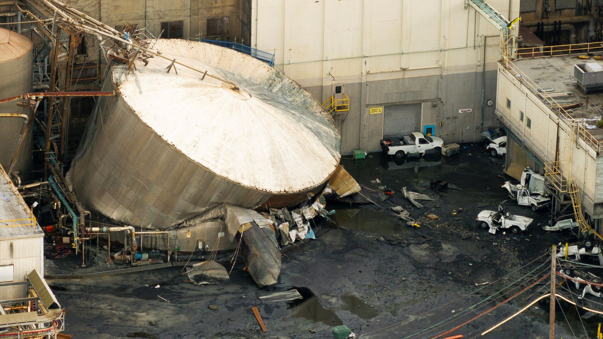 Remains of six workers found after chemical tank implosion